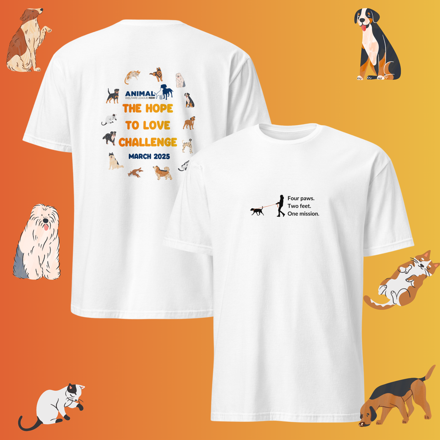 The Hope to Love Challenge Paws T-Shirt