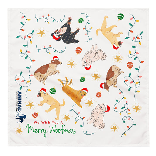 Merry Woofmas White Bandana