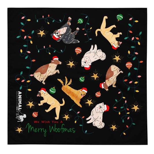 Merry Woofmas Black Bandana